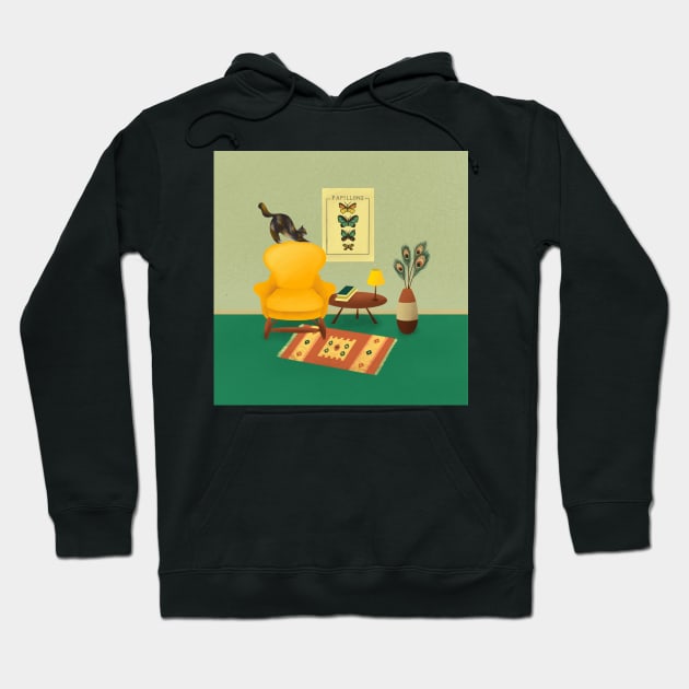 House cat Hoodie by Salty Siren Studios